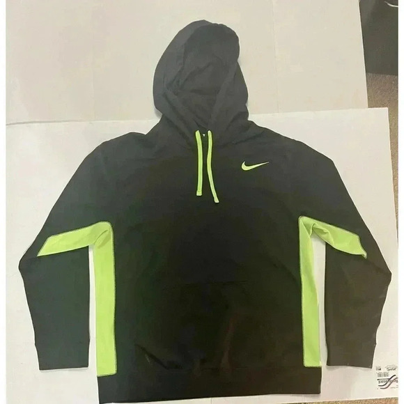 Nike Other - Authentic Black & Neon Green Nike Therma Fit Hoodie L Sweatshirt‎